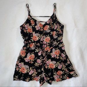 Black Floral Romper